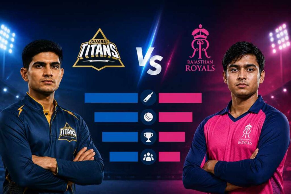 IPL 2026 Qualifier 2 GT vs RR Match head to head stats and player comparison