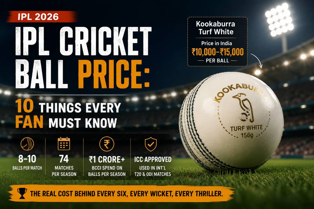 IPL cricket ball price in India – Kookaburra Turf White official match ball