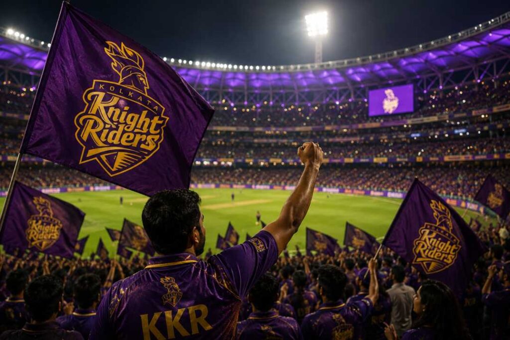 Kolkata Knight Riders fans at Eden Gardens — KKR has 30M IPL fan following