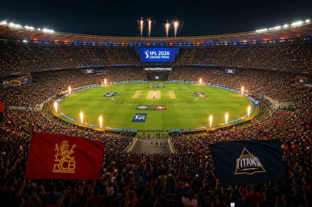 Narendra Modi Stadium Ahmedabad hosting IPL 2026 Grand Final with 1.3 lakh capacity crowd
