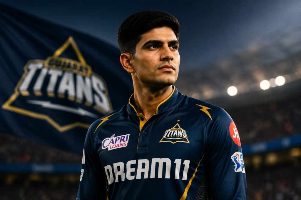 Shubman Gill leading Gujarat Titans in IPL 2026 Qualifier 2 GT vs RR Match