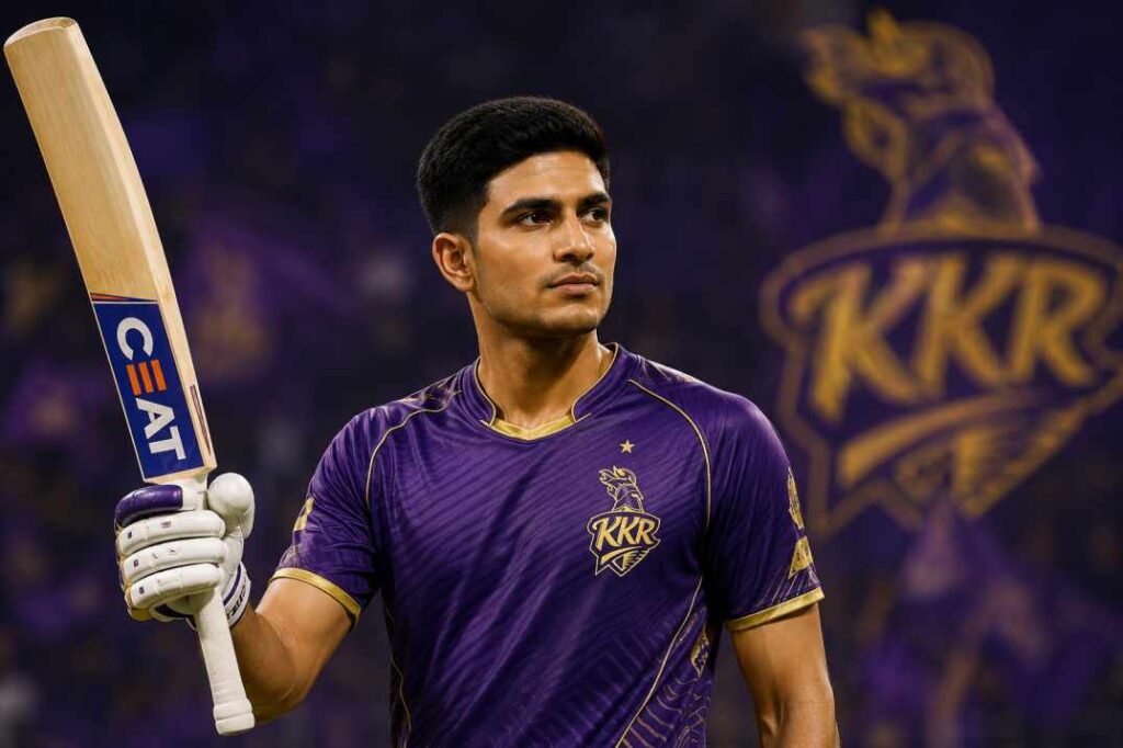 Shubman Gill playing for Kolkata Knight Riders in IPL