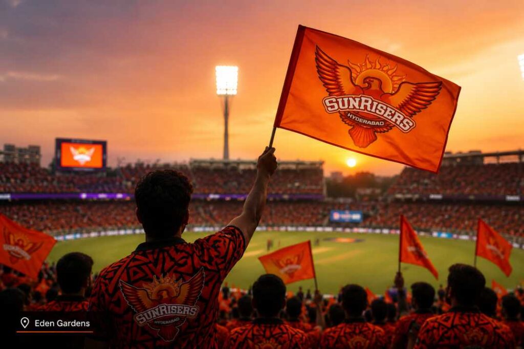 Sunrisers Hyderabad fans at Eden Gardens — SRH has 30M IPL fan following
