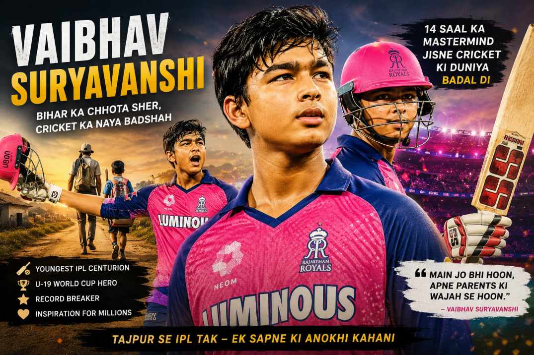 Vaibhav Suryavanshi, Bihar ke 15-saal-ke IPL cricketer, batting karte hue Rajasthan Royals ki jersey mein