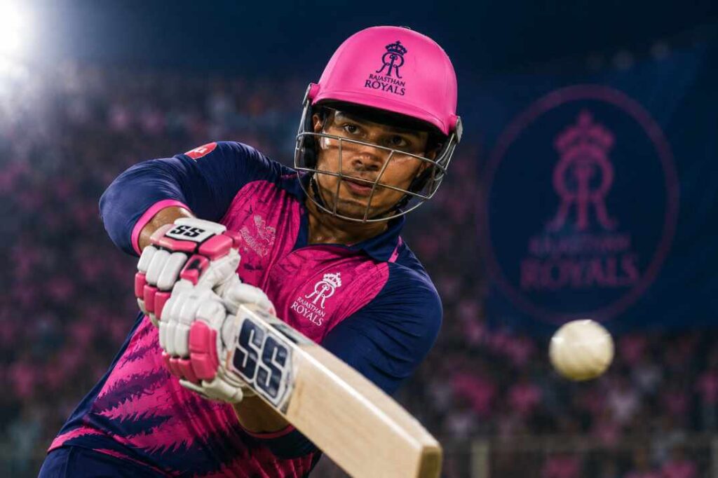 Vaibhav Suryavanshi batting in IPL 2026 Qualifier 2 GT vs RR Match for Rajasthan Royals