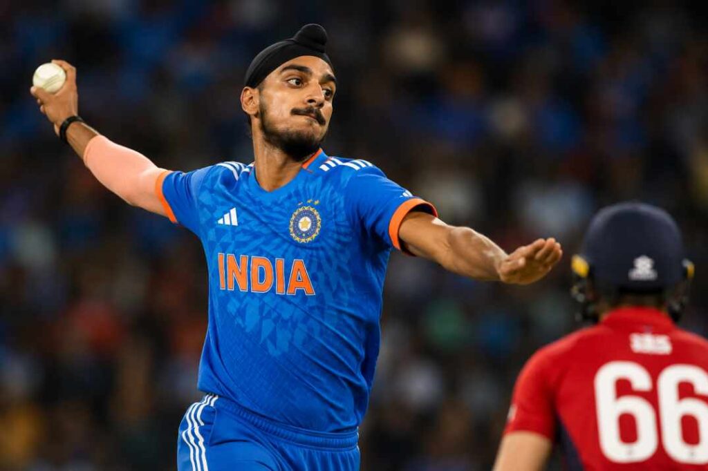 Arshdeep Singh bowling action India vs England T20I 2026 series