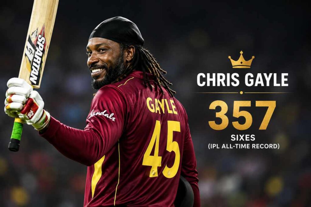 Chris Gayle IPL mein sabse zyada 357 sixes ka record holder