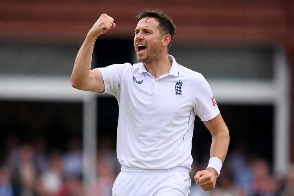 Ollie Robinson celebrates a wicket at Lord's as England beat New Zealand in the first Test of June 2026