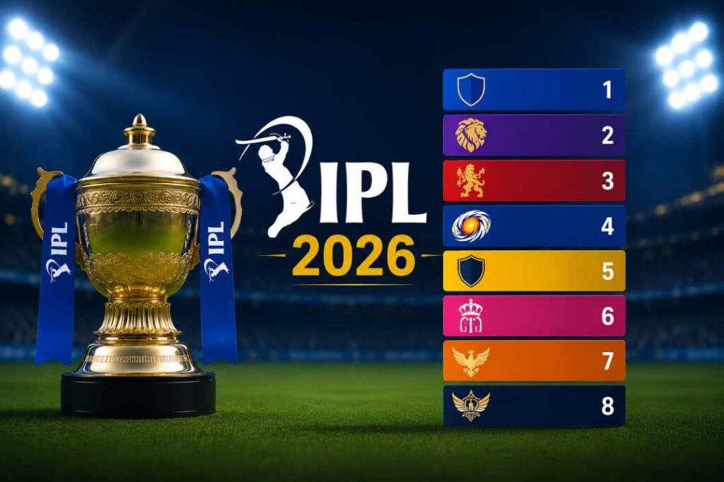 IPL Standings 2026 with Team Rankings