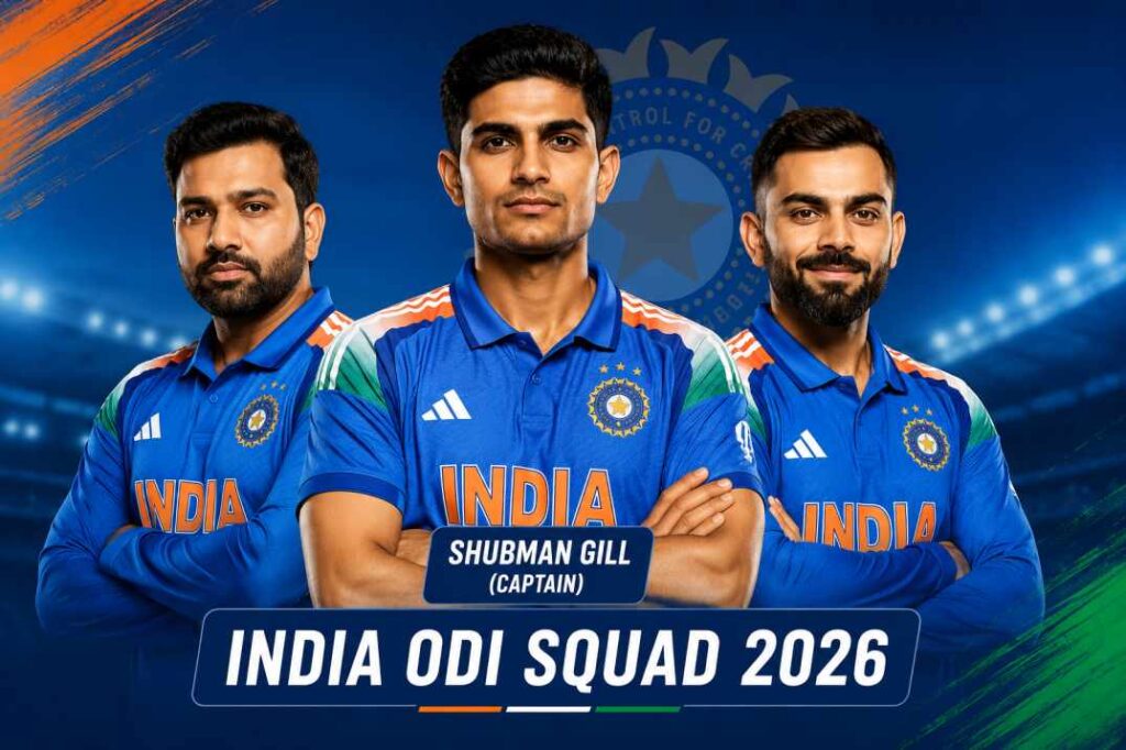 India ODI squad 2026 with captain Shubman Gill Rohit Sharma and Virat Kohli