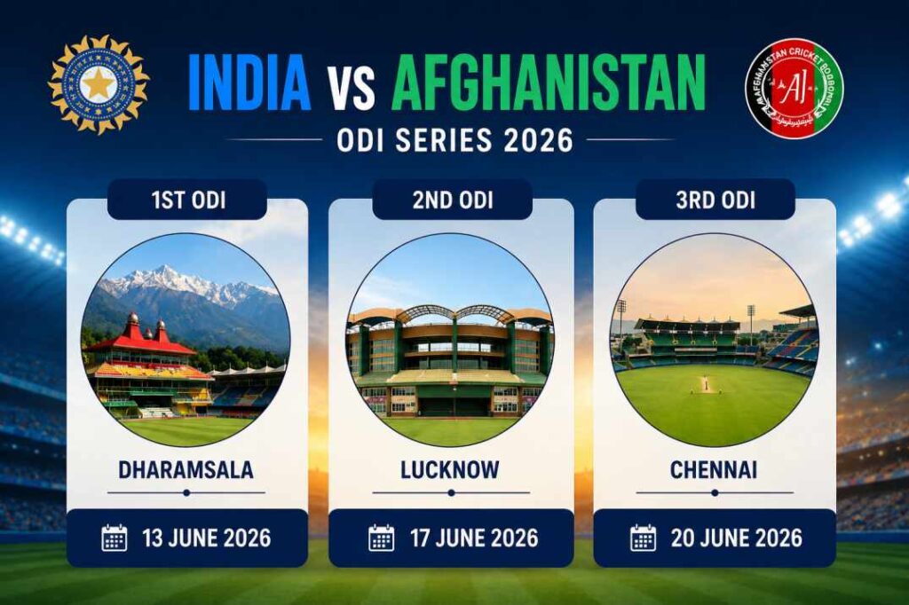 India vs Afghanistan ODI 2026 full match schedule June 13 to June 20