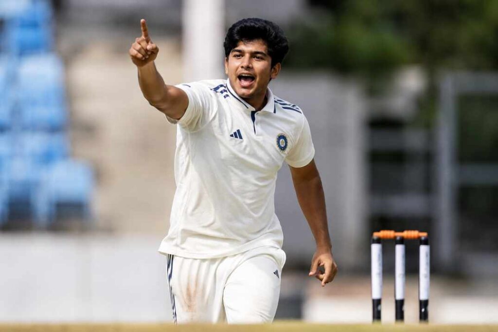 Manav Suthar takes a wicket on Test debut for India against Afghanistan, New Chandigarh, June 2026