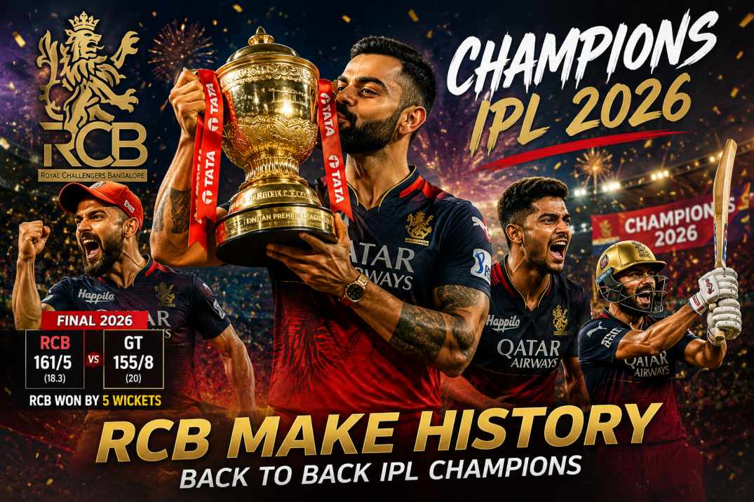 RCB IPL Final 2026 Trophy Celebration After Defeating Gujarat Titans