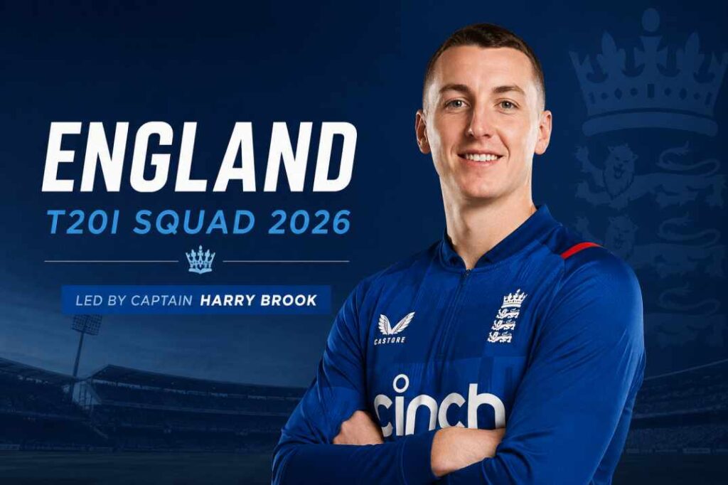 England T20I squad 2026 led by captain Harry Brook